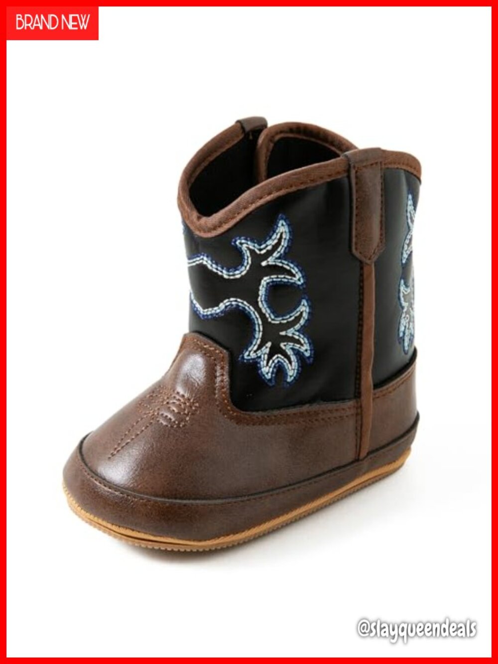 Infant Baby Boys Girls Cowboy Boots Ankle Non-Slip Lace Up First Walking Shoes